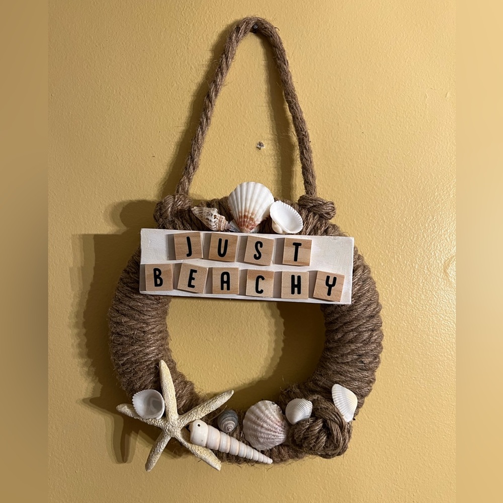 Beachy wreath hand made.
